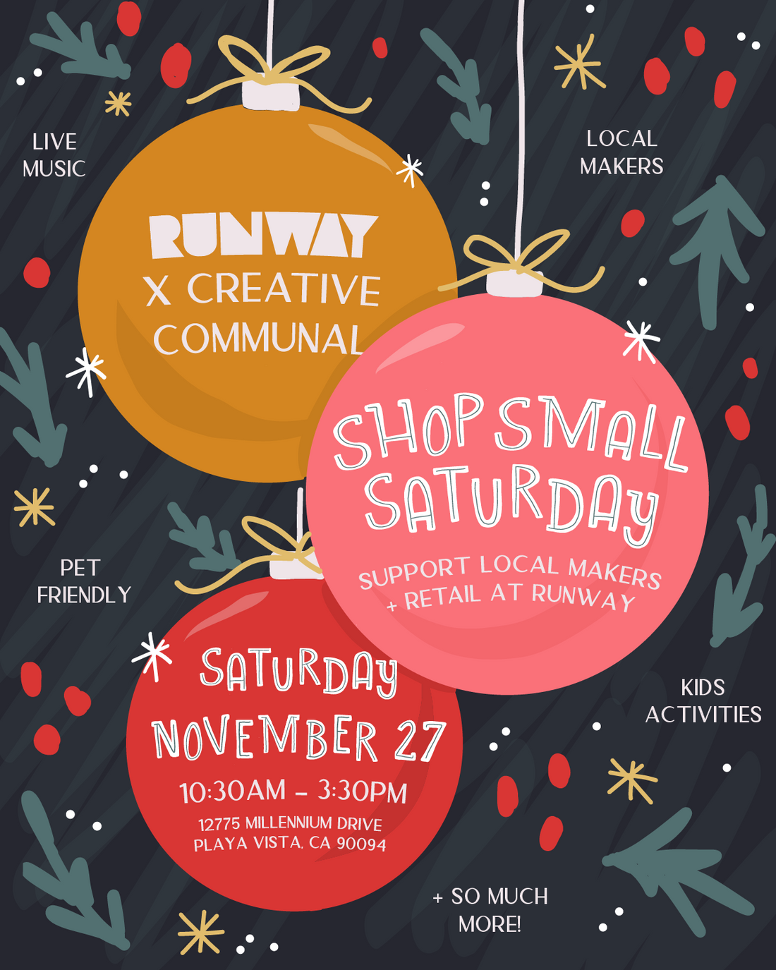 Shop Small Saturday Pop up at RUNWAY- Nov 27th